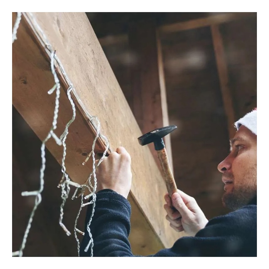 Utomhus förlängningskabel för sammankopplade ljusslingor, transparent, 10 m, IP44