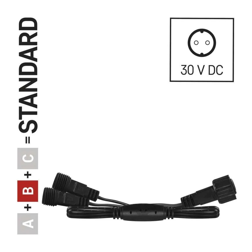 Utomhus grenledning för seriekopplade ljusslingor 0,5 m IP44