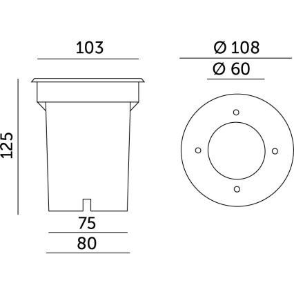 Utomhus infälld Belysning ENTRADA2 1xGU10/50W/230V IP65