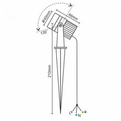 Utomhus LED belysning LED/3W/230V 2800K IP67 svart