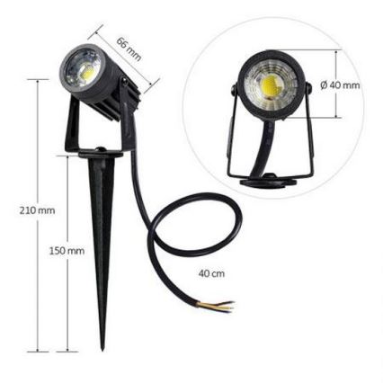 Utomhus LED belysning LED/3W/230V 4000K IP67 svart