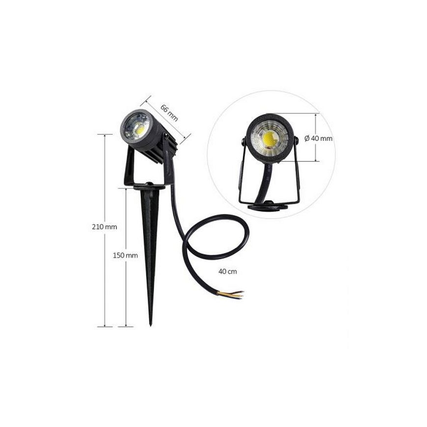 Utomhus LED belysning LED/3W/230V 4000K IP67 svart