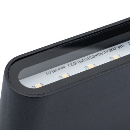 Utomhus LED Väggbelysning FLOW 2xLED/6W/230V IP54 svart