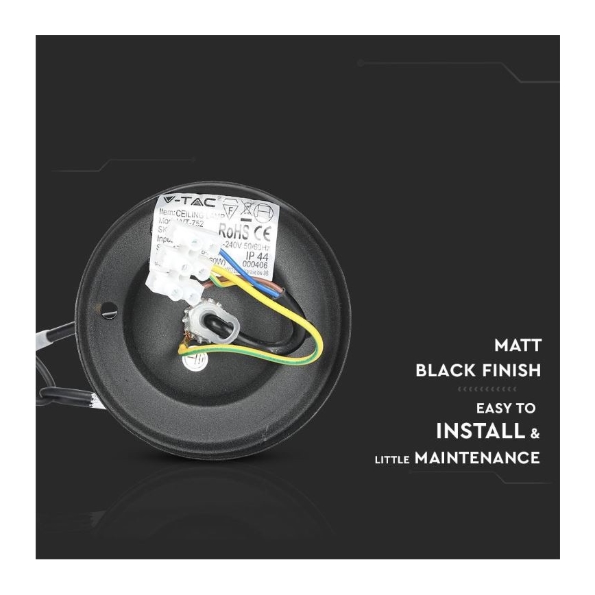 Utomhus Ljuskrona med kedja 1xE27/40W/230V IP44 svart