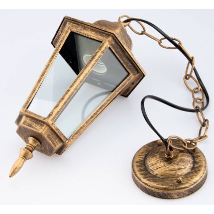 Utomhus ljuskrona med kedja 1xE27/60W/230V guld IP44