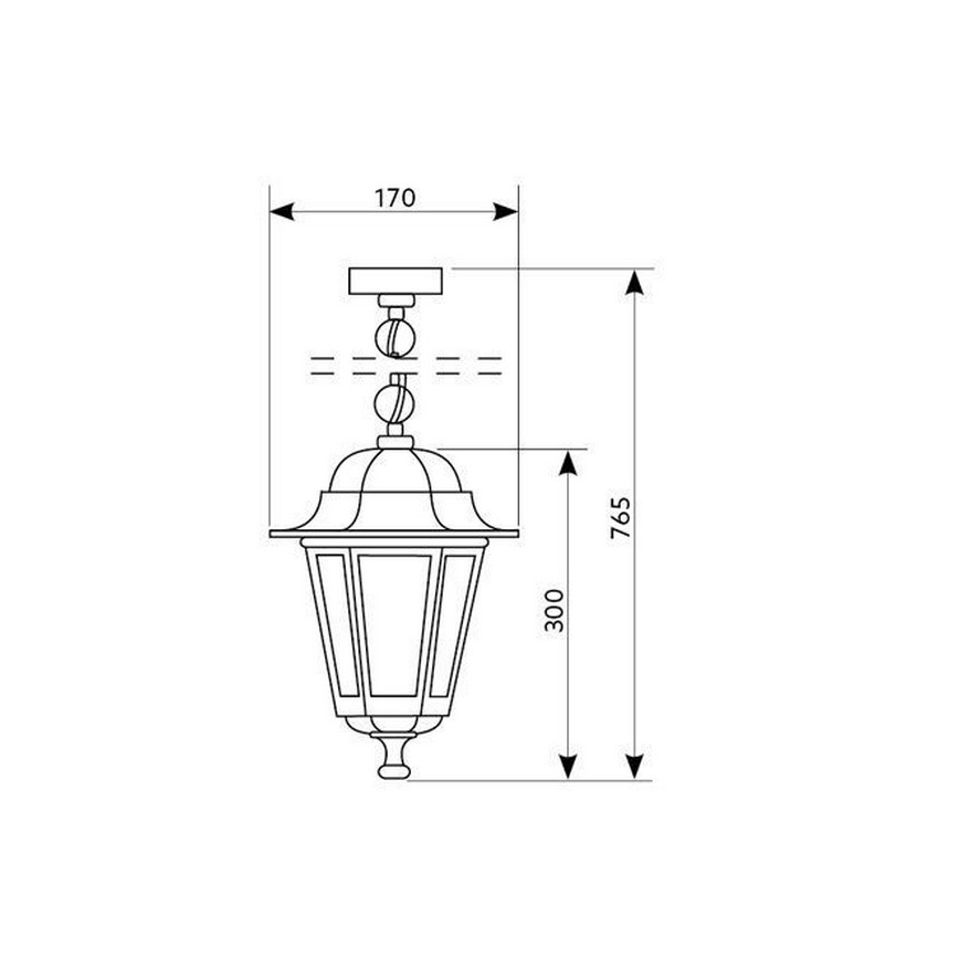 Utomhus ljuskrona med kedja 1xE27/60W/230V guld IP44