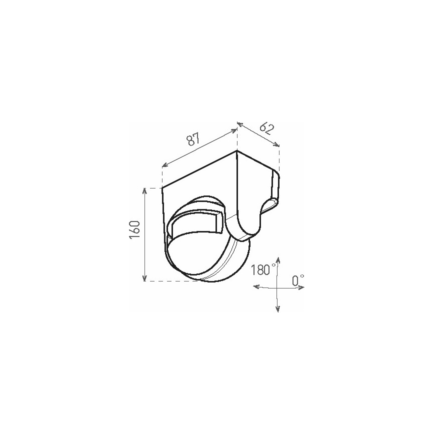 Utomhus PIR-rörelsesensor 1200W/230V IP44 svart