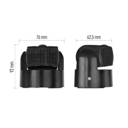 Utomhus rörelse- och skymningssensor PIR 1200W/230V IP65 svart