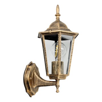 Utomhus väggbelysning 1xE27/60W/230V IP44 guld