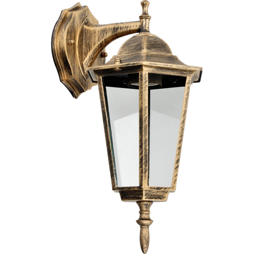 Utomhus väggbelysning 1xE27/60W/230V IP44 guld