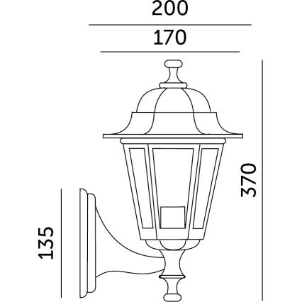 Utomhus väggbelysning 1xE27/60W/230V IP44 svart
