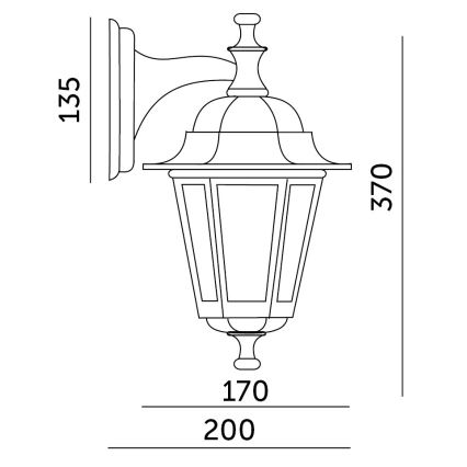Utomhus väggbelysning 1xE27/60W/230V IP44 svart