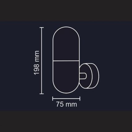 Utomhus Väggbelysning HORTEN 1xE27/10W/230V IP44