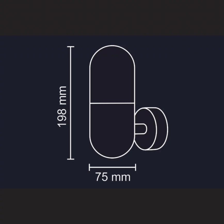Utomhus Väggbelysning HORTEN 1xE27/10W/230V IP44