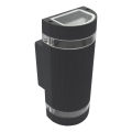 Utomhus Väggbelysning KORTEK 2×GU10/30W/230V IP44 Svart