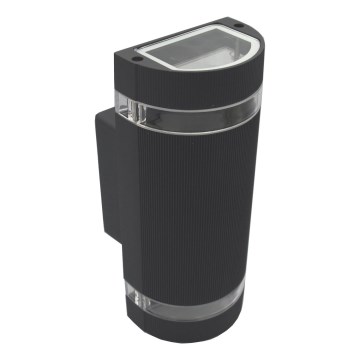 Utomhus Väggbelysning KORTEK 2×GU10/30W/230V IP44 Svart