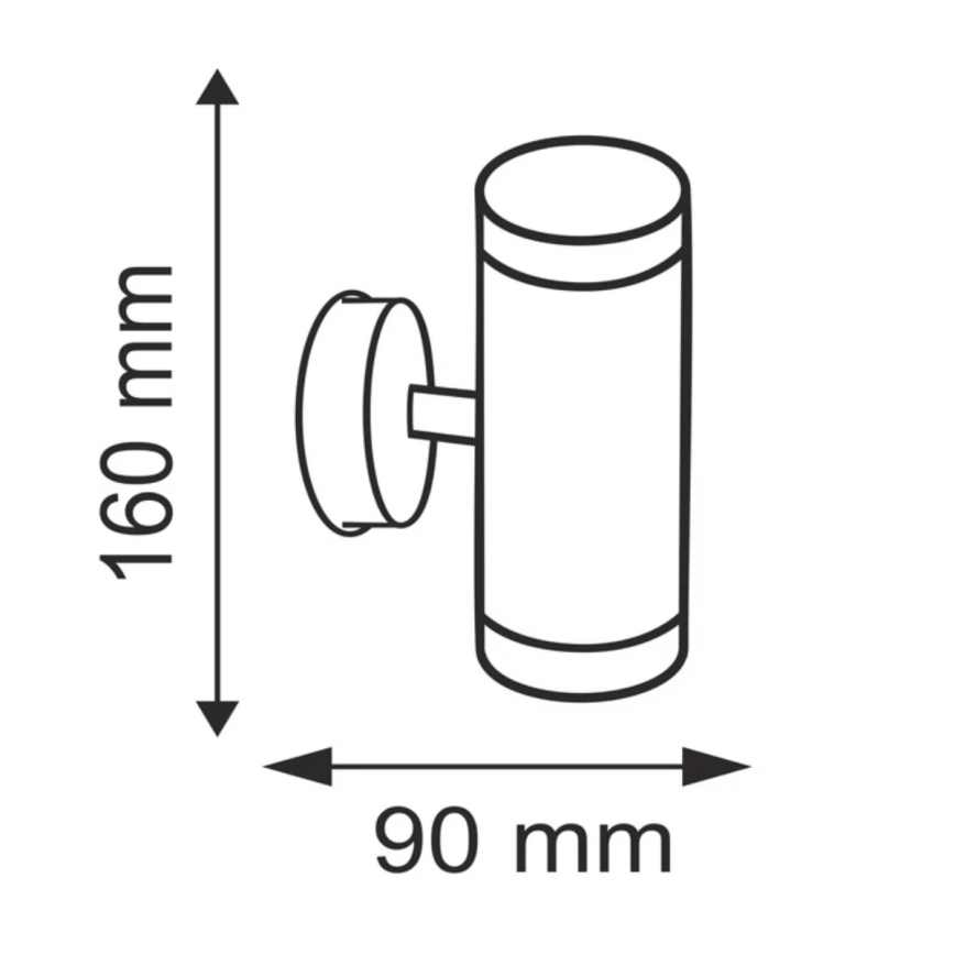 Utomhus Väggbelysning OLIMP 1 2xGU10/35W rostfri