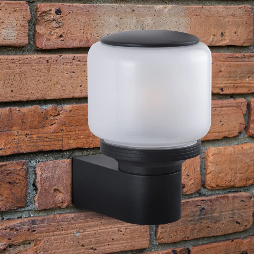 Utomhus vägglampa MADRID 1xE27/12W/230V IP44 svart