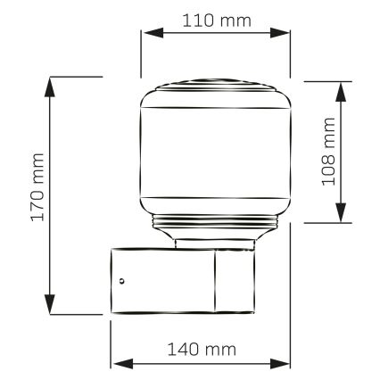 Utomhus vägglampa MADRID 1xE27/12W/230V IP44 svart