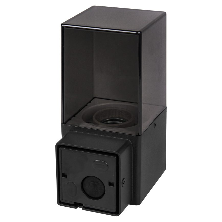 Utomhusvägglampa med rörelse- och skymningssensor 1xE27/40W/230V IP44 svart/rökfärgad