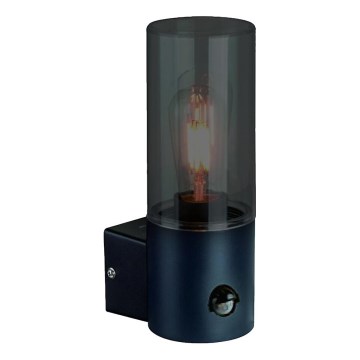 Utomhus vägglampa med rörelsesensor HARLEM 1xE27/60W/230V IP44 svart