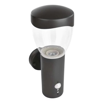 Utomhus vägglampa med sensor ARTEO 1xE27/15W/230V IP44