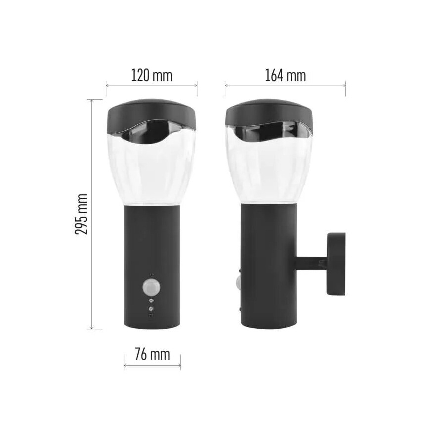 Utomhus vägglampa med sensor ARTEO 1xE27/15W/230V IP44