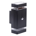 Utomhus vägglampa med sensor NIZZA 2xGU10/35W/230V IP65