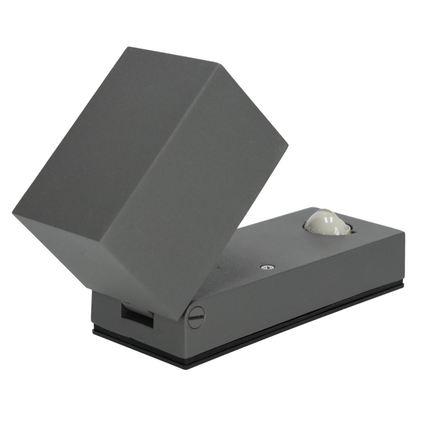 Utomhus vägglampa med sensor QUAZAR 1xGU10/35W/230V IP44 grå