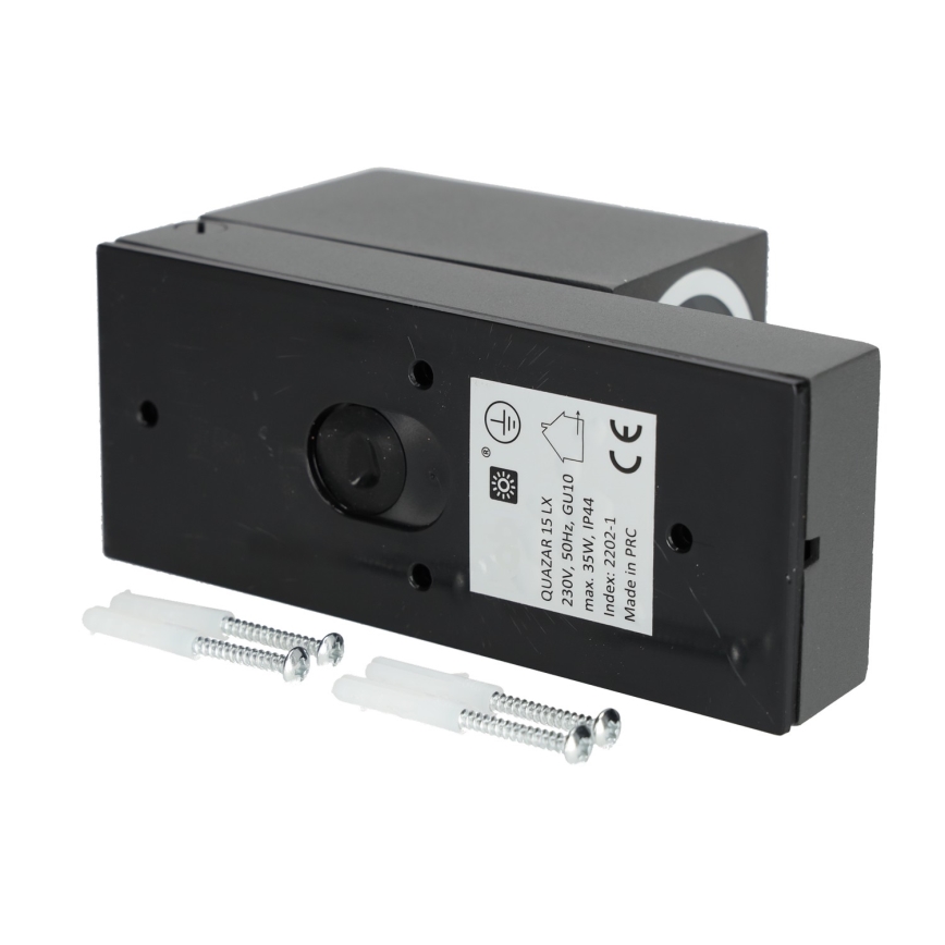 Utomhus vägglampa med sensor QUAZAR 1xGU10/35W/230V IP44 grå