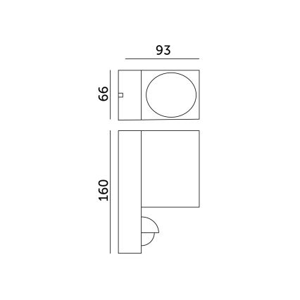 Utomhus vägglampa med sensor QUAZAR 1xGU10/35W/230V IP44 grå