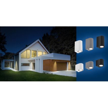 Utomhus vägglampa  PARETE 1xGU10/6W/230V IP54 vit 