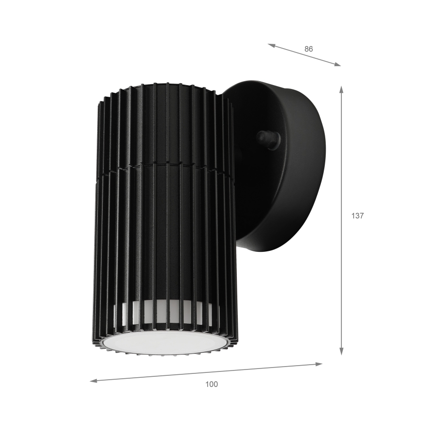 Utomhus väggspotlampa LANTHEA 1xGU10/11W/230V IP44 svart