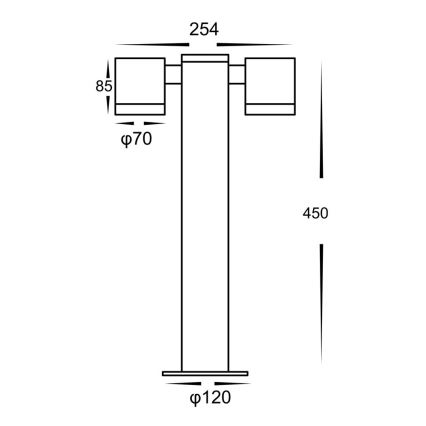 Utomhusbelysning KETTO 2xGU10/60W/230V IP44 svart