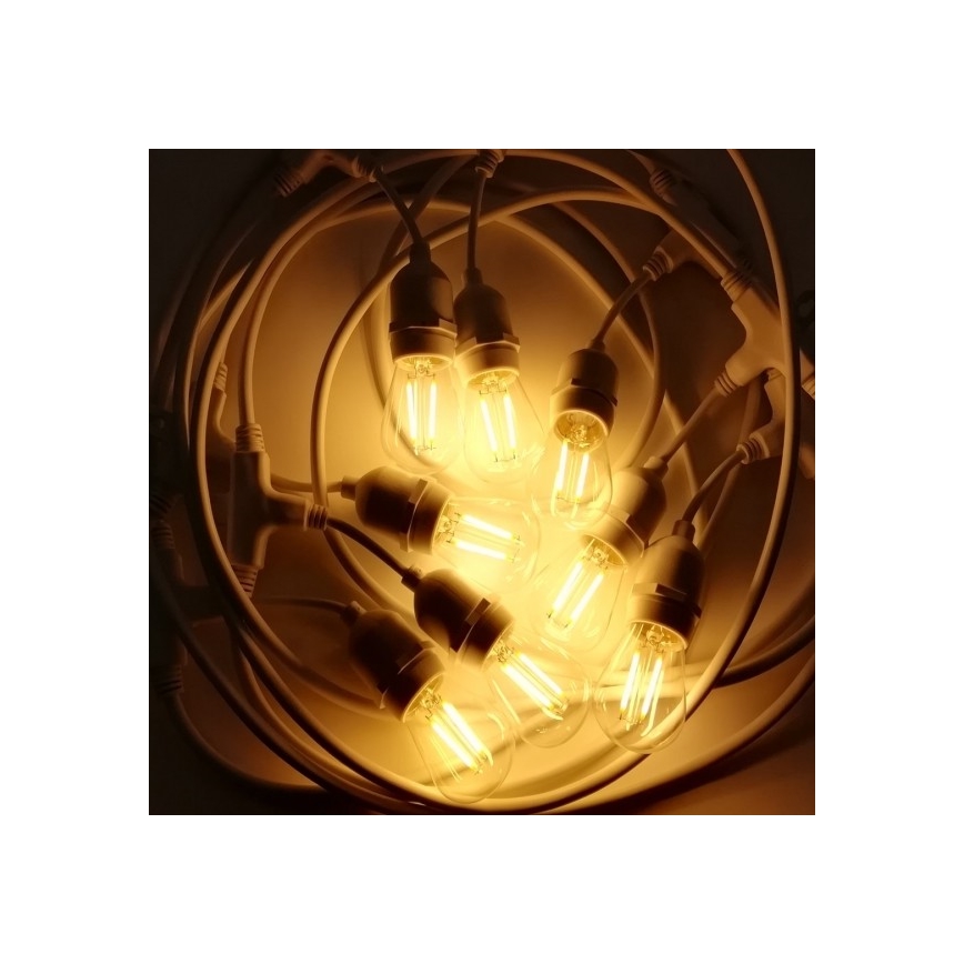 Utomhus  kedja 15xE27/10W/230V 15 m IP44 vit 