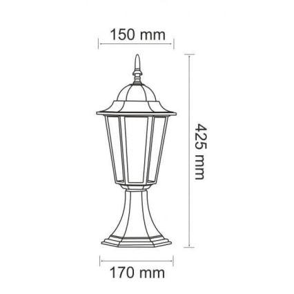 Utomhuslampa 1xE27/20W/230V IP43 42,5 cm svart