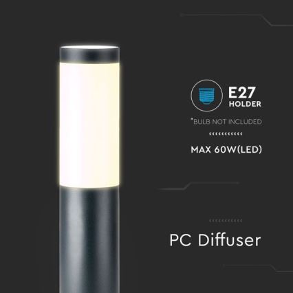 Utomhuslampa 1xE27/60W/230V IP44 45cm grå