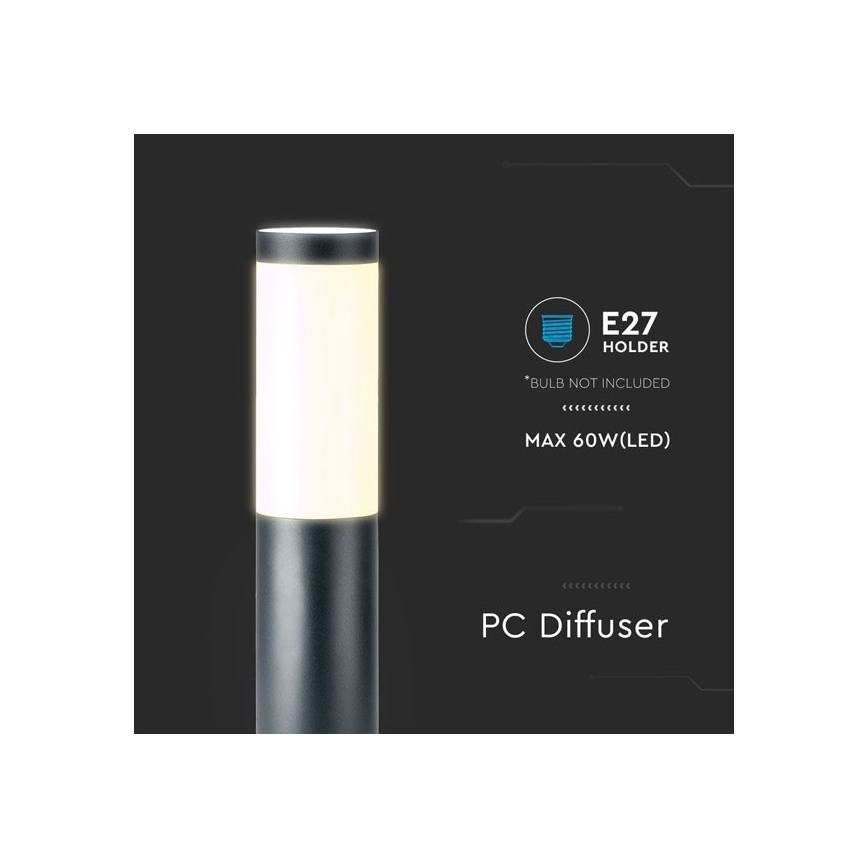Utomhuslampa 1xE27/60W/230V IP44 45cm grå