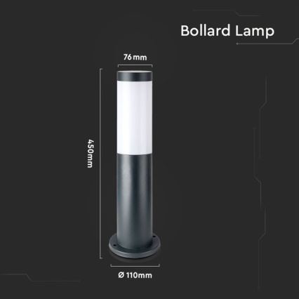 Utomhuslampa 1xE27/60W/230V IP44 45cm grå