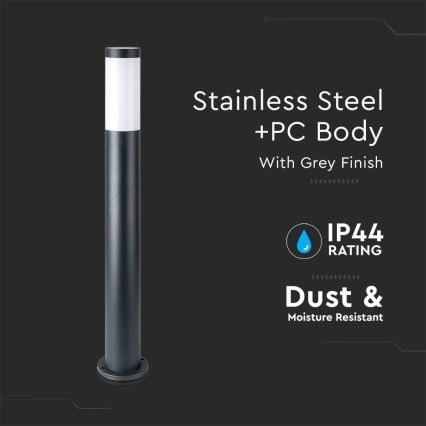 Utomhuslampa 1xE27/60W/230V IP44 80cm grå