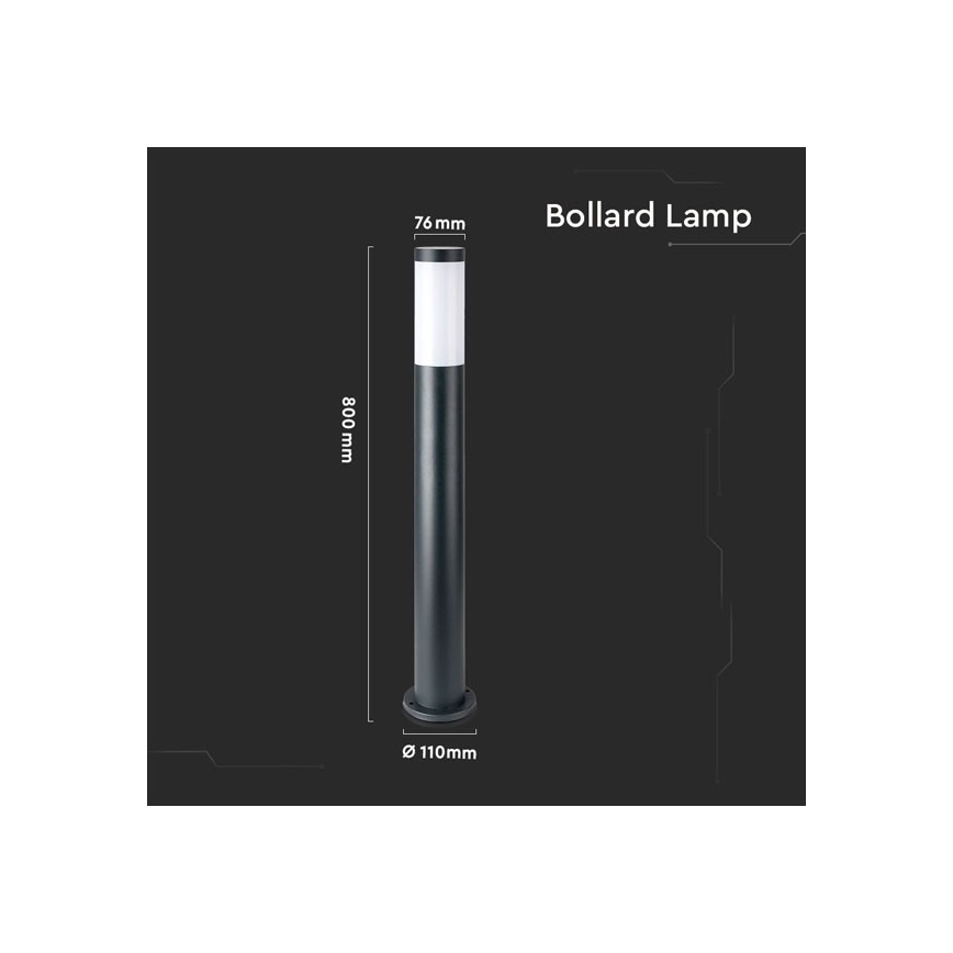 Utomhuslampa 1xE27/60W/230V IP44 80cm svart