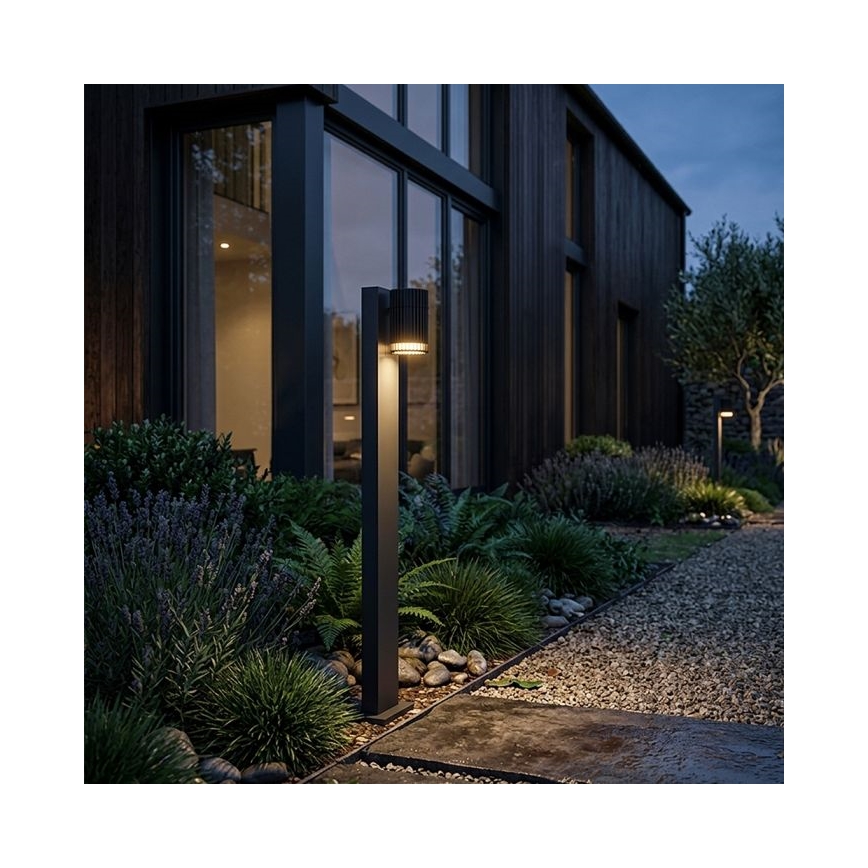 Utomhuslampa 1xGU10/10W/230V IP44 80 cm svart