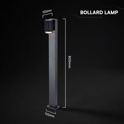 Utomhuslampa 1xGU10/10W/230V IP44 80 cm svart