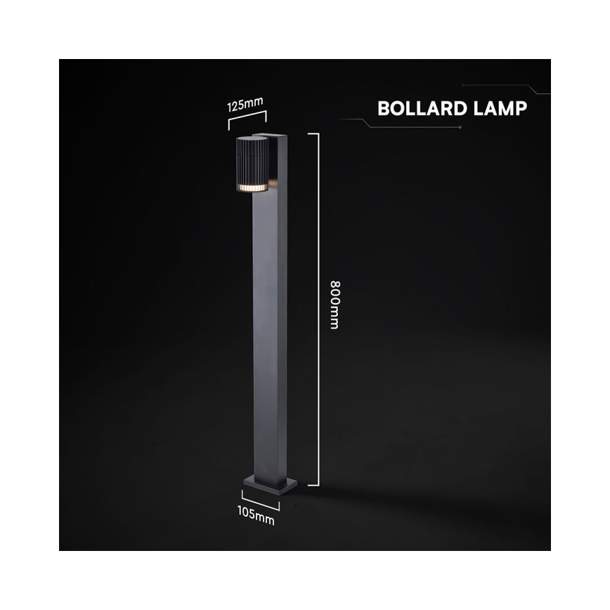 Utomhuslampa 1xGU10/10W/230V IP44 80 cm svart