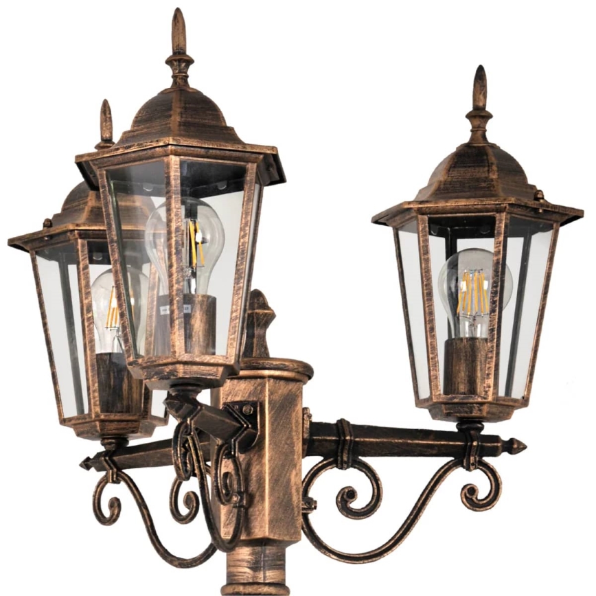 Utomhuslampa 3xE27/20W/230V IP43 2,58 m patina