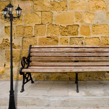 Utomhuslampa 3xE27/20W/230V IP43 2,58 m svart