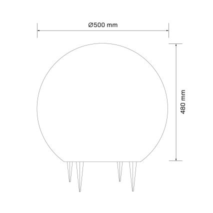 Utomhuslampa ARGENTO 1xE27/15W/230V diameter 50 cm IP65 grå