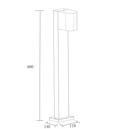 Utomhuslampa BOSTON 1xGU10/10W/230V 80 cm IP54 svart