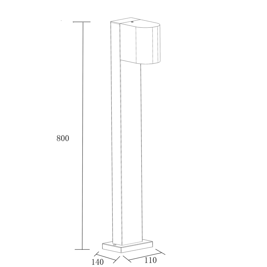 Utomhuslampa BOSTON 1xGU10/10W/230V 80 cm IP54 svart