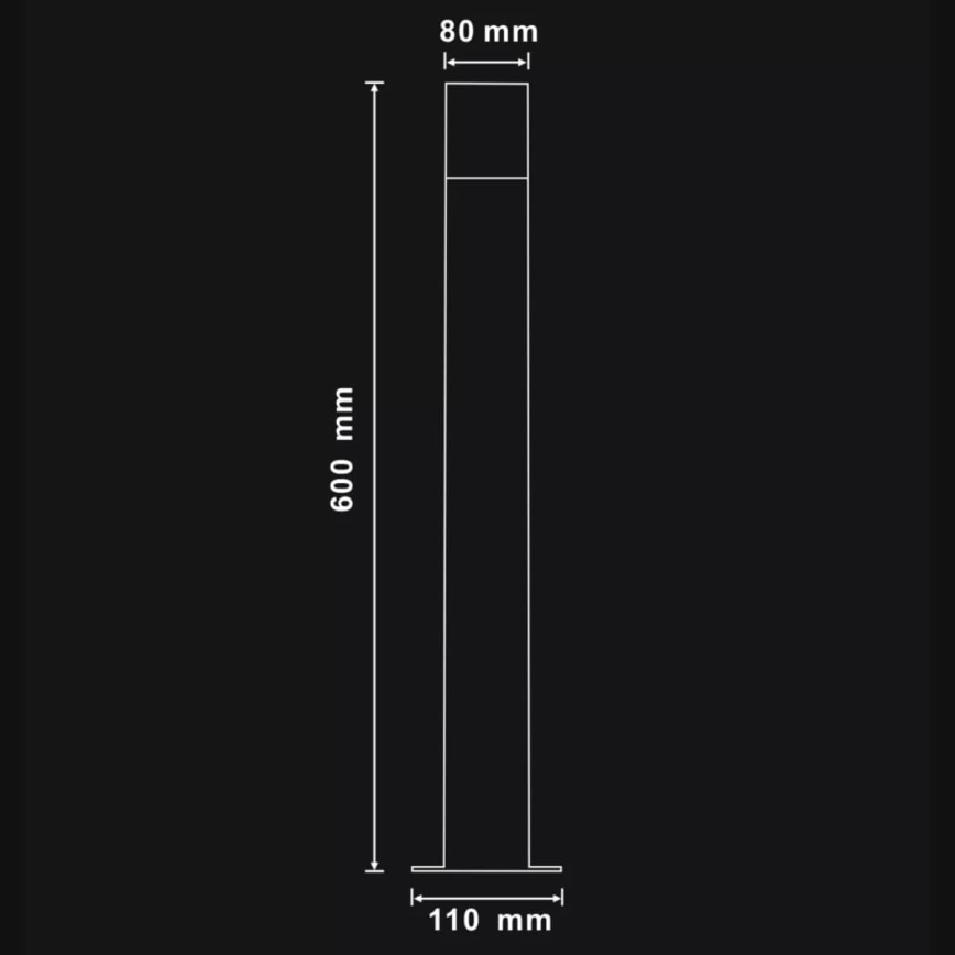Utomhuslampa DALLAS 1xE27/12W/230V IP44 60 cm antracit